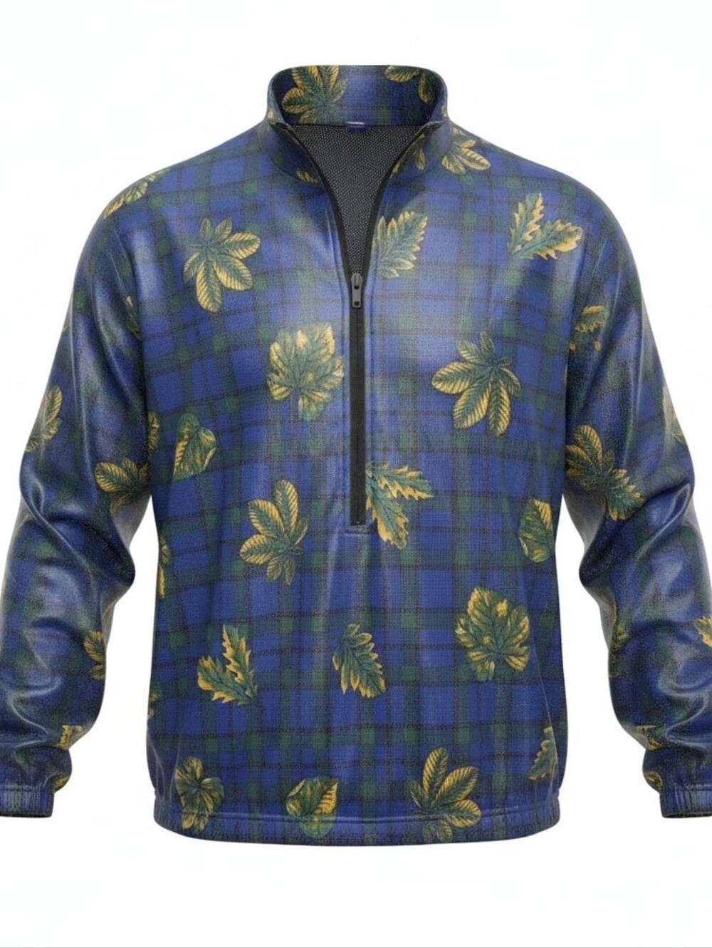 Children's SZ XL Vintage Sunice Blue Plaid Half-Zip Windbreaker